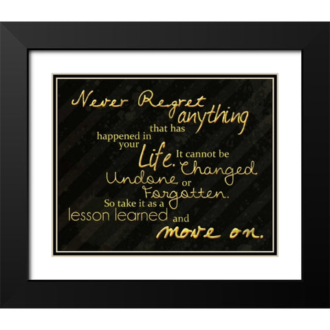 Never Regret Black Modern Wood Framed Art Print with Double Matting by Gibbons, Lauren