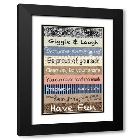 Playroom Pattern Black Modern Wood Framed Art Print with Double Matting by Gibbons, Lauren