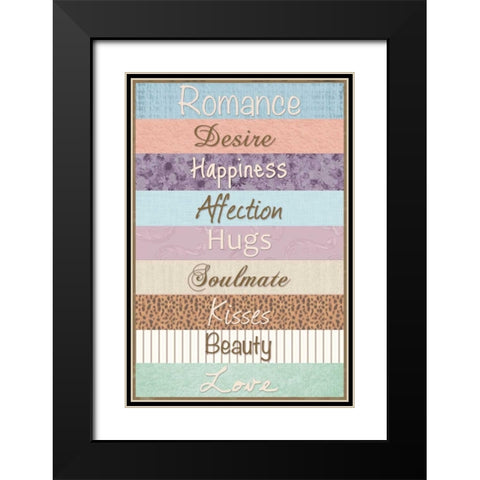 Romance Patterns Black Modern Wood Framed Art Print with Double Matting by Gibbons, Lauren