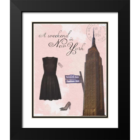 Weekend NY Black Modern Wood Framed Art Print with Double Matting by Gibbons, Lauren