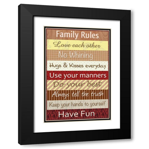 Family Patterns Black Modern Wood Framed Art Print with Double Matting by Gibbons, Lauren