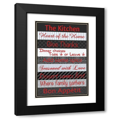 Kitchen Patterns BR Black Modern Wood Framed Art Print with Double Matting by Gibbons, Lauren