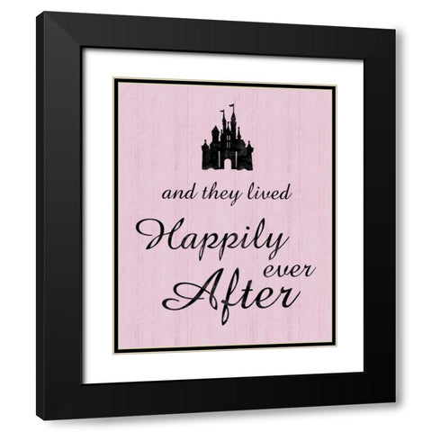 Happily Black Modern Wood Framed Art Print with Double Matting by Gibbons, Lauren