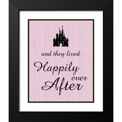 Happily Black Modern Wood Framed Art Print with Double Matting by Gibbons, Lauren