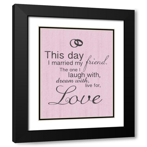 Wedding Pink 2 Black Modern Wood Framed Art Print with Double Matting by Gibbons, Lauren