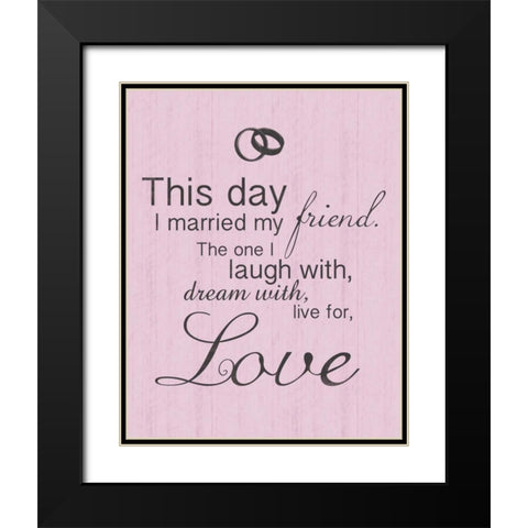 Wedding Pink 2 Black Modern Wood Framed Art Print with Double Matting by Gibbons, Lauren