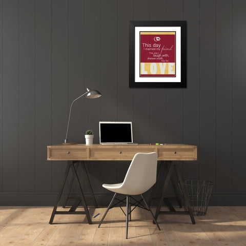 Wedding Red Black Modern Wood Framed Art Print with Double Matting by Gibbons, Lauren