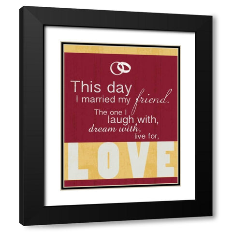 Wedding Red Black Modern Wood Framed Art Print with Double Matting by Gibbons, Lauren