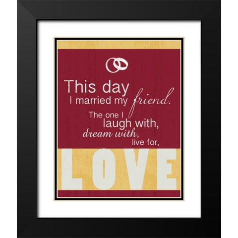 Wedding Red Black Modern Wood Framed Art Print with Double Matting by Gibbons, Lauren