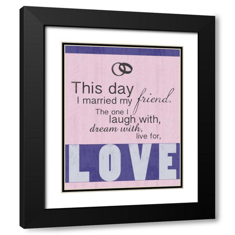 Wedding Pink Black Modern Wood Framed Art Print with Double Matting by Gibbons, Lauren