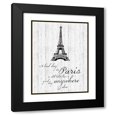 Paris Quote 1 Black Modern Wood Framed Art Print with Double Matting by Gibbons, Lauren