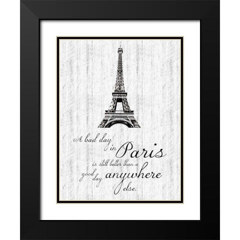 Paris Quote 1 Black Modern Wood Framed Art Print with Double Matting by Gibbons, Lauren