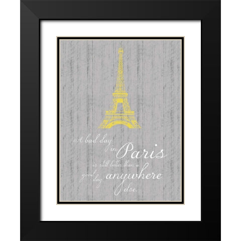 Paris Quote Gray Black Modern Wood Framed Art Print with Double Matting by Gibbons, Lauren