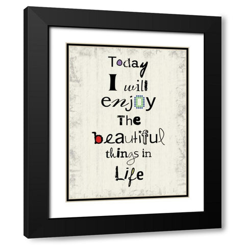 Fun 4 Life Black Modern Wood Framed Art Print with Double Matting by Gibbons, Lauren