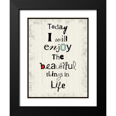 Fun 4 Life Black Modern Wood Framed Art Print with Double Matting by Gibbons, Lauren