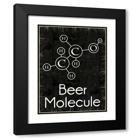 Beer Molecule Rect Black Modern Wood Framed Art Print with Double Matting by Gibbons, Lauren