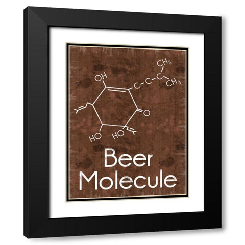Beer Molecule 2 Rect Brown Black Modern Wood Framed Art Print with Double Matting by Gibbons, Lauren