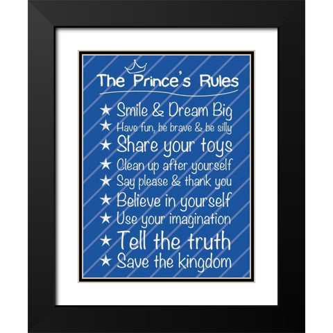 Prince Rules Black Modern Wood Framed Art Print with Double Matting by Gibbons, Lauren