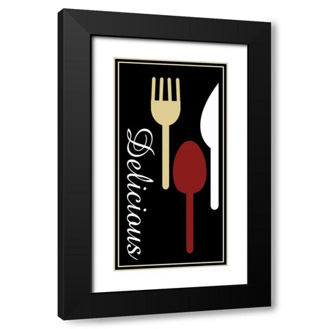 Silverware Black Modern Wood Framed Art Print with Double Matting by Gibbons, Lauren