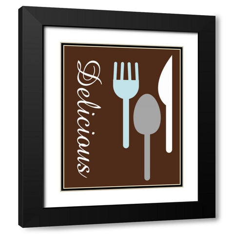 Silverware Black Modern Wood Framed Art Print with Double Matting by Gibbons, Lauren