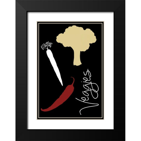 Veggies Black Modern Wood Framed Art Print with Double Matting by Gibbons, Lauren