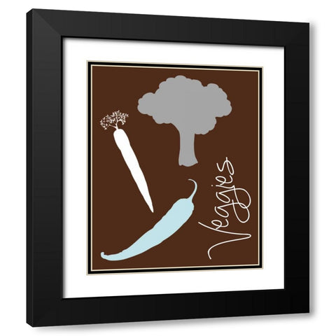 Veggies Black Modern Wood Framed Art Print with Double Matting by Gibbons, Lauren