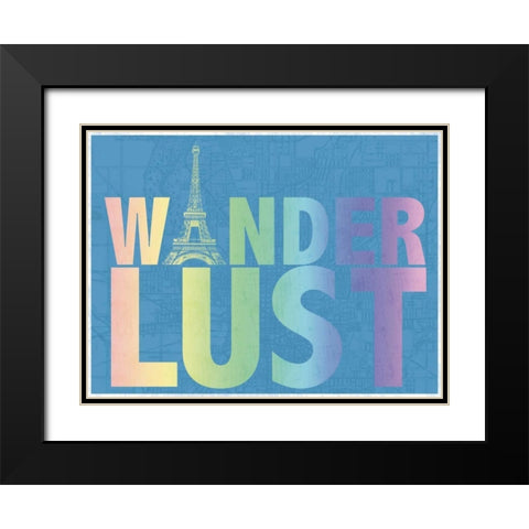 WanderLust Paris Black Modern Wood Framed Art Print with Double Matting by Gibbons, Lauren