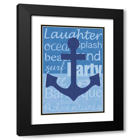 Beach Anchor Black Modern Wood Framed Art Print with Double Matting by Gibbons, Lauren