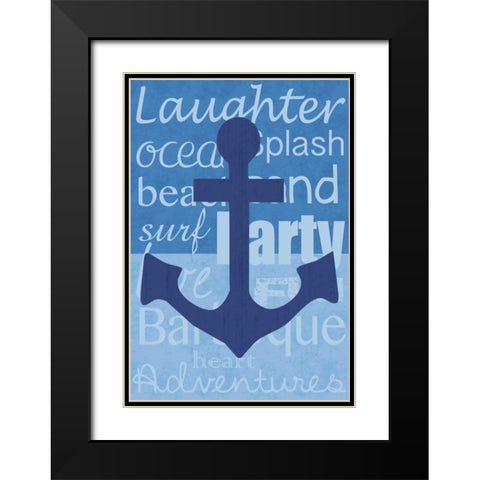 Beach Anchor Black Modern Wood Framed Art Print with Double Matting by Gibbons, Lauren