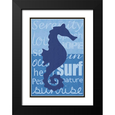 Beach Horse Black Modern Wood Framed Art Print with Double Matting by Gibbons, Lauren
