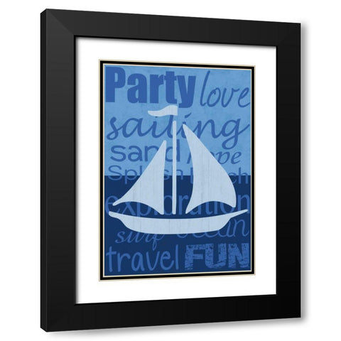 Beach Sail Black Modern Wood Framed Art Print with Double Matting by Gibbons, Lauren