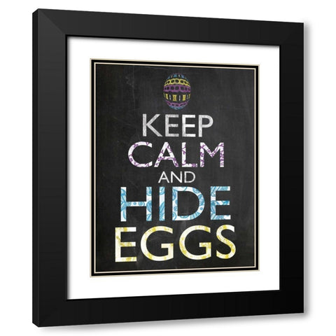 Keep Calm Easter Chalk Black Modern Wood Framed Art Print with Double Matting by Gibbons, Lauren