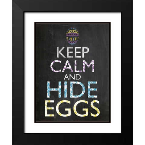 Keep Calm Easter Chalk Black Modern Wood Framed Art Print with Double Matting by Gibbons, Lauren