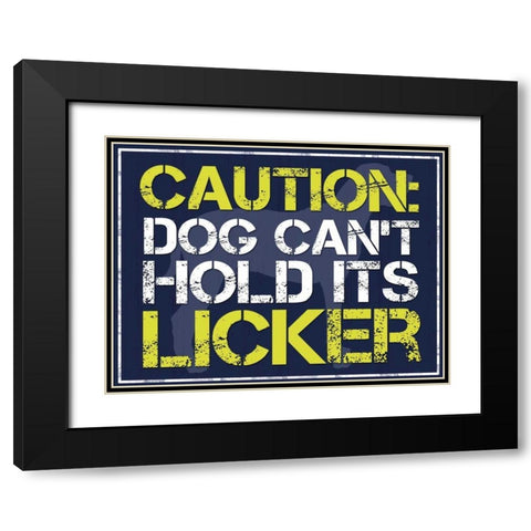Dog Licker Black Modern Wood Framed Art Print with Double Matting by Gibbons, Lauren