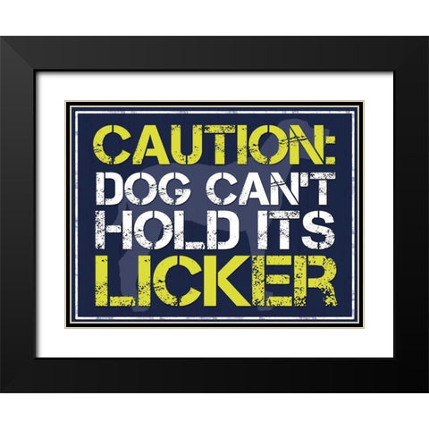 Dog Licker Black Modern Wood Framed Art Print with Double Matting by Gibbons, Lauren
