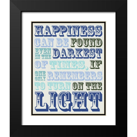 Happiness Light Black Modern Wood Framed Art Print with Double Matting by Gibbons, Lauren