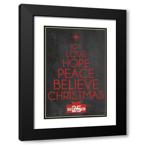 Christmas Type Black Modern Wood Framed Art Print with Double Matting by Gibbons, Lauren