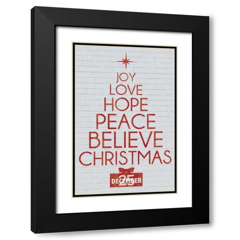 Tree Christmas Black Modern Wood Framed Art Print with Double Matting by Gibbons, Lauren