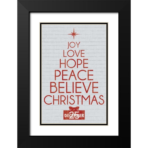 Tree Christmas Black Modern Wood Framed Art Print with Double Matting by Gibbons, Lauren