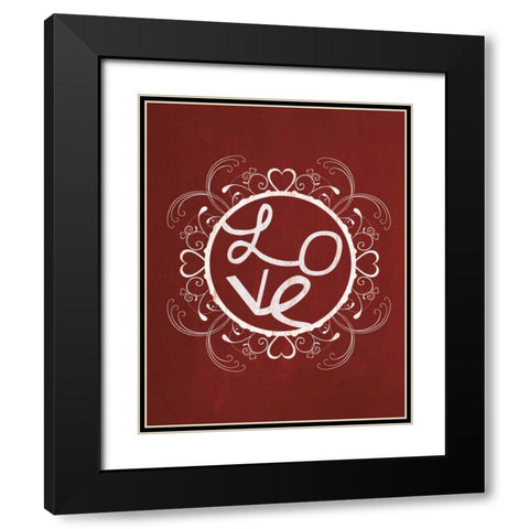 Red Chalk Love Black Modern Wood Framed Art Print with Double Matting by Gibbons, Lauren