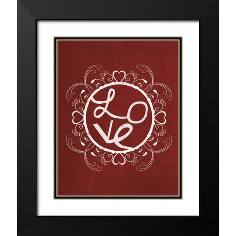 Red Chalk Love Black Modern Wood Framed Art Print with Double Matting by Gibbons, Lauren