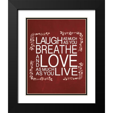 Red Chalk Laugh Black Modern Wood Framed Art Print with Double Matting by Gibbons, Lauren