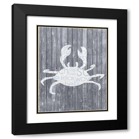 Crab Wood Panel Black Modern Wood Framed Art Print with Double Matting by Gibbons, Lauren