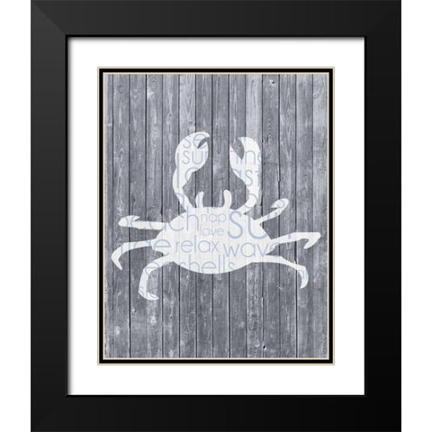 Crab Wood Panel Black Modern Wood Framed Art Print with Double Matting by Gibbons, Lauren