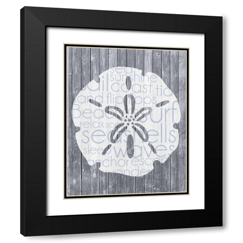 Shell Wood Panel Black Modern Wood Framed Art Print with Double Matting by Gibbons, Lauren