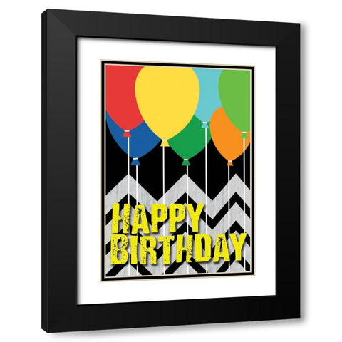 Birthday Black Modern Wood Framed Art Print with Double Matting by Gibbons, Lauren