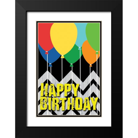 Birthday Black Modern Wood Framed Art Print with Double Matting by Gibbons, Lauren