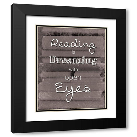 Books Dream BW Black Modern Wood Framed Art Print with Double Matting by Gibbons, Lauren
