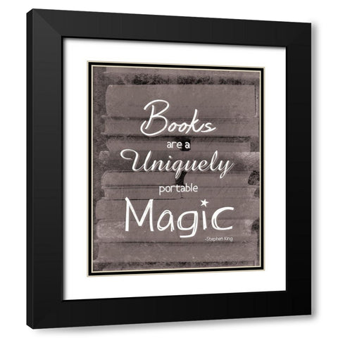 Books Magic BW Black Modern Wood Framed Art Print with Double Matting by Gibbons, Lauren