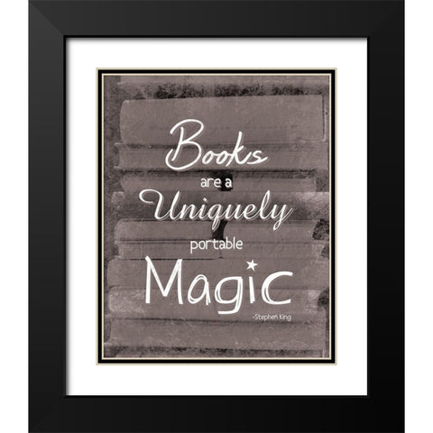 Books Magic BW Black Modern Wood Framed Art Print with Double Matting by Gibbons, Lauren
